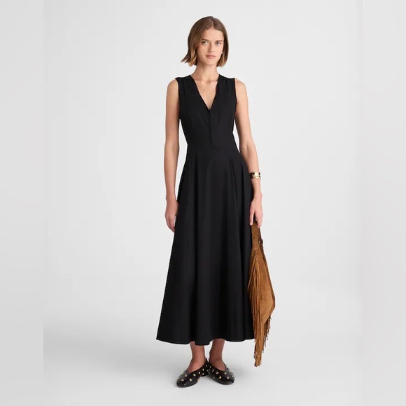 Madewell Dresses & Skirts - Madewell NWT V-Neck Circle Midi Dress Jet Black
